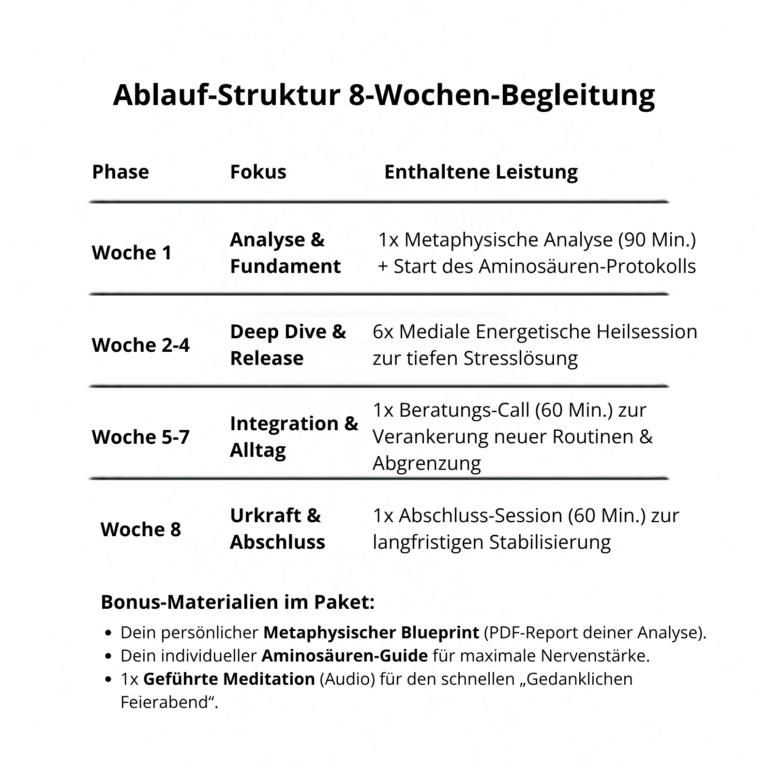 Ablauf & Struktur 8 Wochen Programm